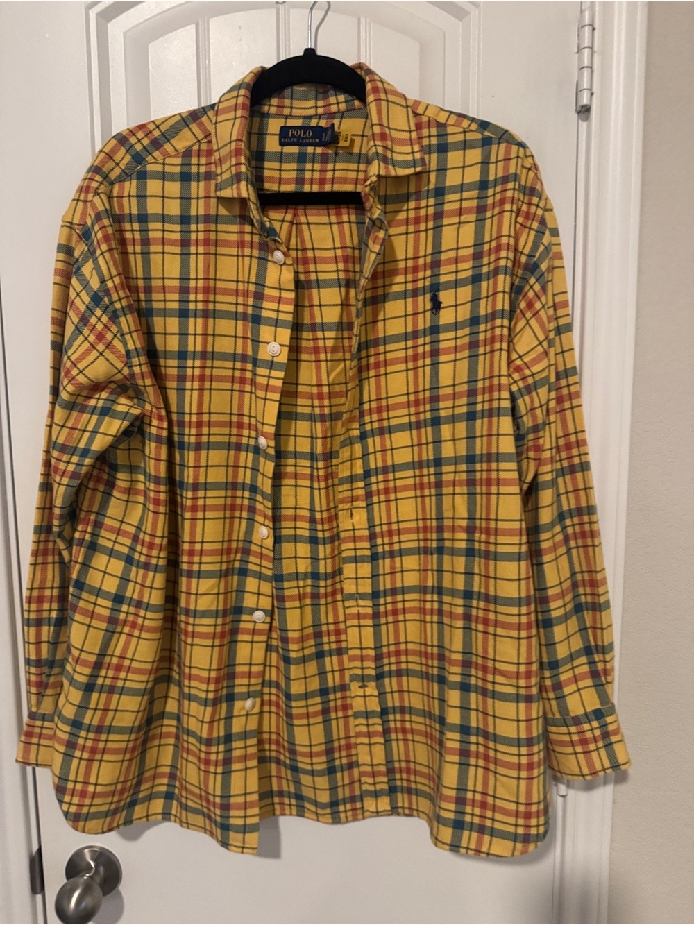 Polo by Ralph Lauren Yellow Plaid Button-Down Shirt with Green & Red Accents